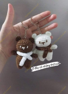 Hướng dẫn móc len gấu đeo khăn dễ thương