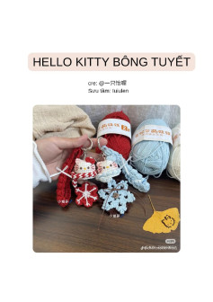 Hướng dẫn móc len Hello Kitty bông tuyết Noel