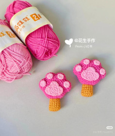 Hướng dẫn móc len Kem Móng Vuốt màu hồng dễ thương