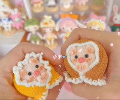 Hướng dẫn móc len Lợn Đắp Chăn dễ thương, phiên bản màu vàng và nâu