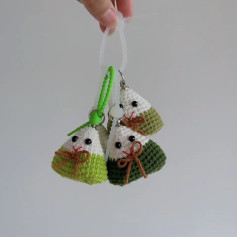 Hướng dẫn móc len mặt dây chuyền Bánh Ú Zongzi dễ thương