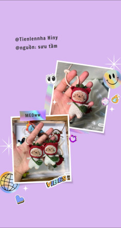 Hướng dẫn móc len Mèo đội mũ cà chua dễ thương, chart chi tiết từng bước cho chân thân tai cuống