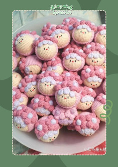 Hướng dẫn móc len Mochi hoa dễ thương màu hồng