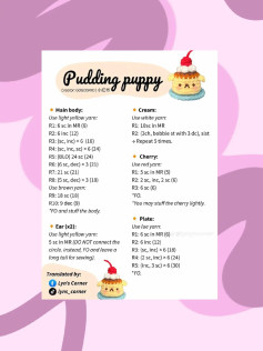 Hướng dẫn móc len: Pudding Puppy, Tulip Keychain, Búp bê hoa khóc và Củ cải