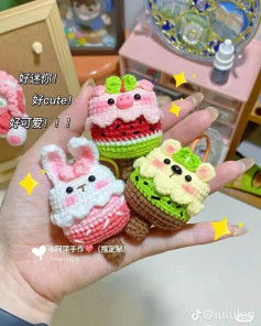 Hướng dẫn móc len que kem thú cute: Heo, Thỏ và Gấu dễ thương