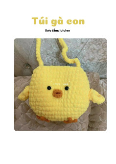 Hướng dẫn móc len Túi gà con dễ thương màu vàng