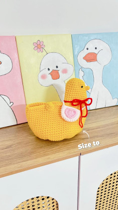 Hướng dẫn móc len túi vịt vàng, trắng, hồng