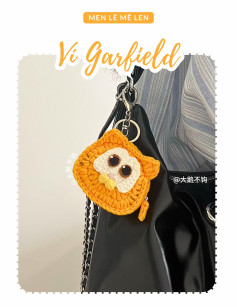 Hướng dẫn móc len ví tiền Garfield dễ thương màu cam