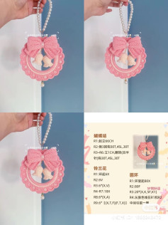 Hướng dẫn móc len vòng trang trí hoa chuông và nơ màu hồng