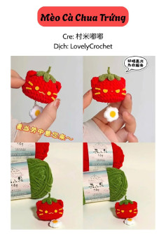 Hướng dẫn móc Mèo Cà Chua Trứng dễ thương
