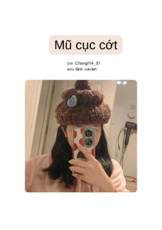 Hướng dẫn móc mũ cục cớt len xù màu nâu