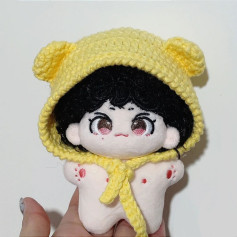 Hướng dẫn móc thân và tai mũ gấu màu vàng cho búp bê