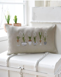 Hyacinth Spring Flowers Cross Stitch Pattern Chart for Pillow and Home Decor