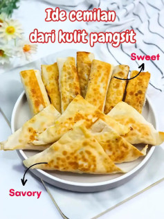 Ide cemilan dari kulit pangsit: Resep camilan ngọt và mặn