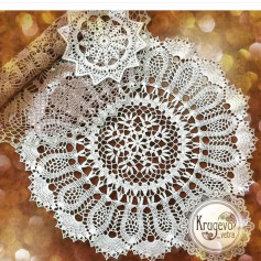 Intricate White Crochet Doily Pattern Chart with Floral Motif Design