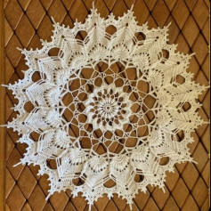 Intricate White Lace Crochet Mandala Doily Pattern Chart