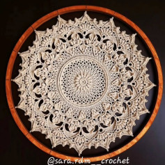 Iranian Crochet Mandala Wall Hanging Pattern with Lily Design Chart