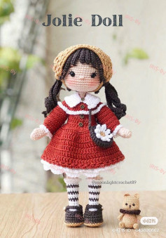Jolie Doll Amigurumi Pattern with Teddy Bear