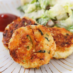 Juicy Cheesy Chicken Rissoles with Sneaky Veg