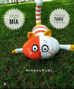 Kedi Mia Amigurumi: Ücretsiz Móc Len Gấu Bông Hướng Dẫn Chi Tiết Từng Hàng