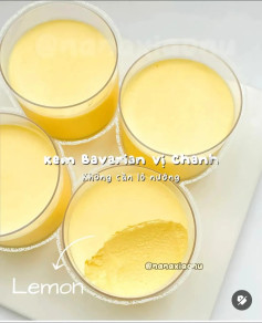 Kem Bavarian vị chanh không cần lò nướng, món tráng miệng mềm mịn béo ngậy