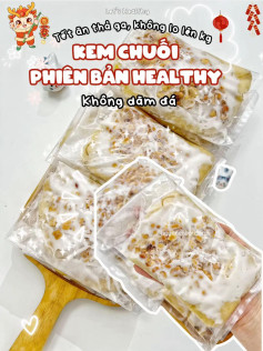 Kem Chuối Healthy Không Dăm Đá - Công Thức Tự Làm Với Nước Cốt Dừa, Đậu Phộng và Chuối Sứ