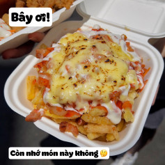 Khoai chiên thịt nướng phô mai拉丝 nóng hổi, món ăn vặt street food Việt Nam