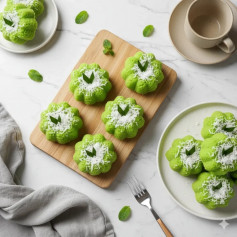 Kue Putu Ayu: Bánh hấp dừa xanh lá dứa thơm ngon