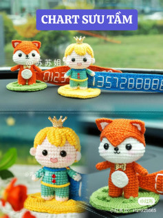 Little Prince and Fox Crochet Car Parking Sign Chart