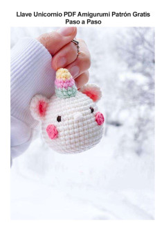 Llave Unicornio PDF Amigurumí Patrón Gratis Paso a Paso