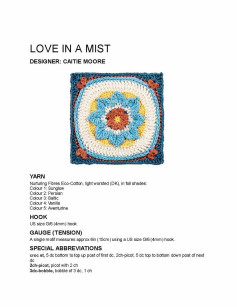 Love in a Mist Granny Square Crochet Pattern Chart