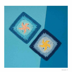 Marine Square Crochet Pattern with Star Design