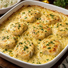 Medalhões de Pescada ao Forno com Natas