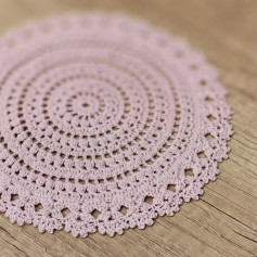 Mini Crochet Doily Pattern - Pink Iris Thread Chart