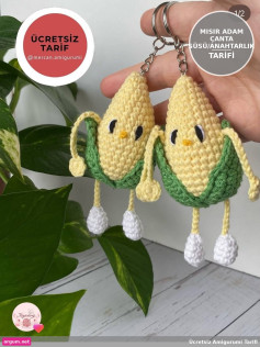 Mısır Adam Çanta Süsü/Anahtarlık Amigurumi Ücretsiz Tarifi