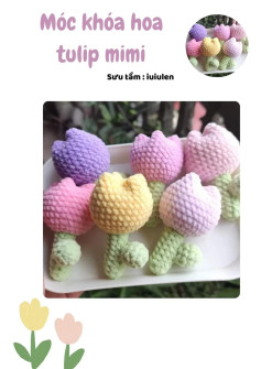 Móc khóa hoa tulip mimi - Chart móc len dễ thương nhiều màu