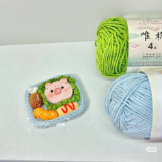 Móc len bento hộp cơm lợn dễ thương