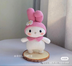 My Melody Amigurumi Crochet Pattern: Complete Chart for Pink and White Bunny Doll with Bow