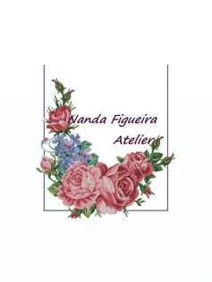 Nanda Figueira Atelier Rosas Grd e Violetas Runner Cross Stitch Chart Pattern