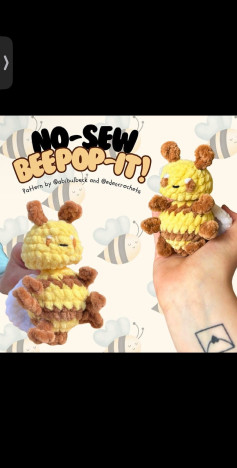 No-Sew Bee Pop-It Amigurumi Crochet Pattern Tutorial