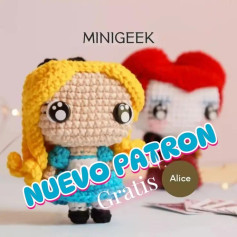Nuevo Patron Gratis: Búp bê móc len Alice (Alice in Wonderland)