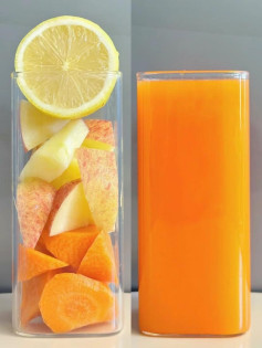 Nước ép cà rốt táo chanh gừng giàu chất xơ, Vitamin C và A tốt cho làn da