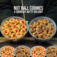Nut Ball Cookies: A Crunchy Nutty Delight - Eid Special Recipe with Jam and Chocolate Filling