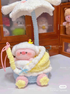 Pastel Crochet Baby Stroller Pattern with Detailed Chart