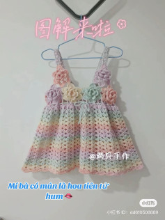 Pastel Fairy Flower Crochet Dress Pattern Chart