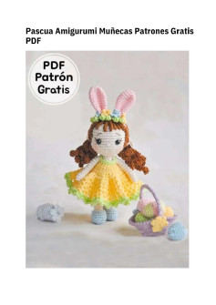 Patrón Amigurumi Gratis Muñeca Pascua Conejo Vestido Amarillo PDF