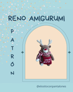 Patrón Amigurumi Gratis: Reno con Bufanda y Bolsa de Santa (Reno Amigurumi Pattern)