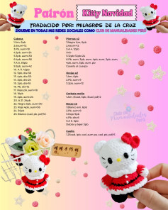 Patrón Amigurumi Hello Kitty Navidad