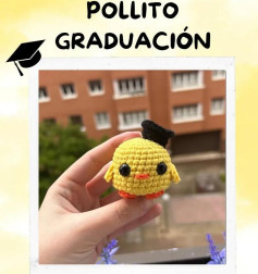 Patrón Amigurumi Pollito Graduación Amarillo