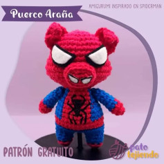 Patrón Amigurumi Puerco Araña inspirado en Spiderman